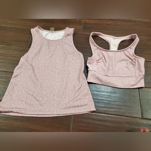 Harmony & Balance set of sports bra and tank in size XS in soft pink , soft mate